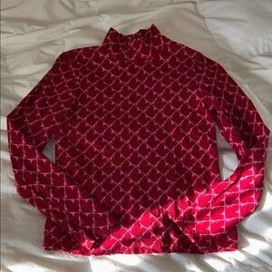 Maeve red and pink Patterned Long Sleeve Top
